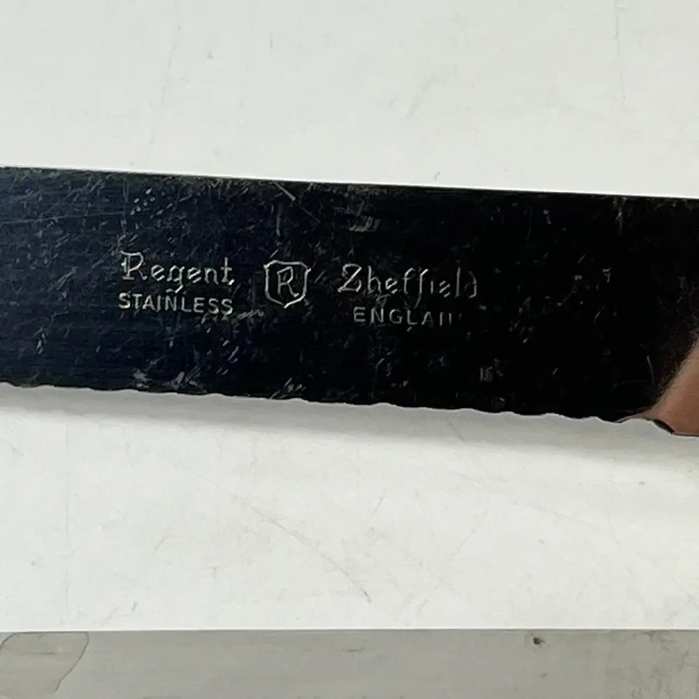 Vintage Regent Sheffield Miracle Worker Frozen Food Knives Serrated England x2